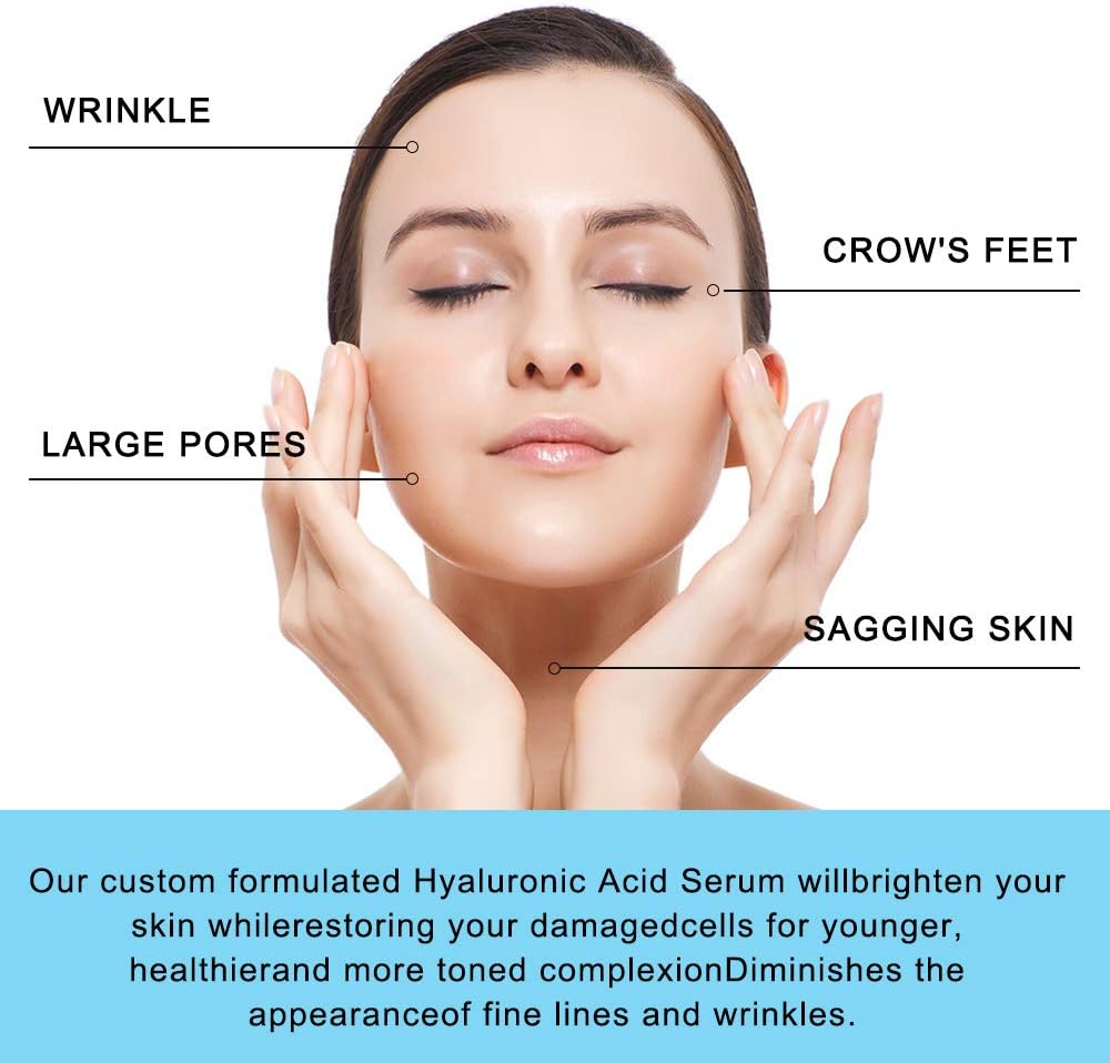 Hyaluronic Acid Serum for Fine Lines Anti-Wrinkle and Anti-Aging Face Serum, Easy Absorption and Anti-Aging Formula for Eye and Face Contour 30ml - Image 8