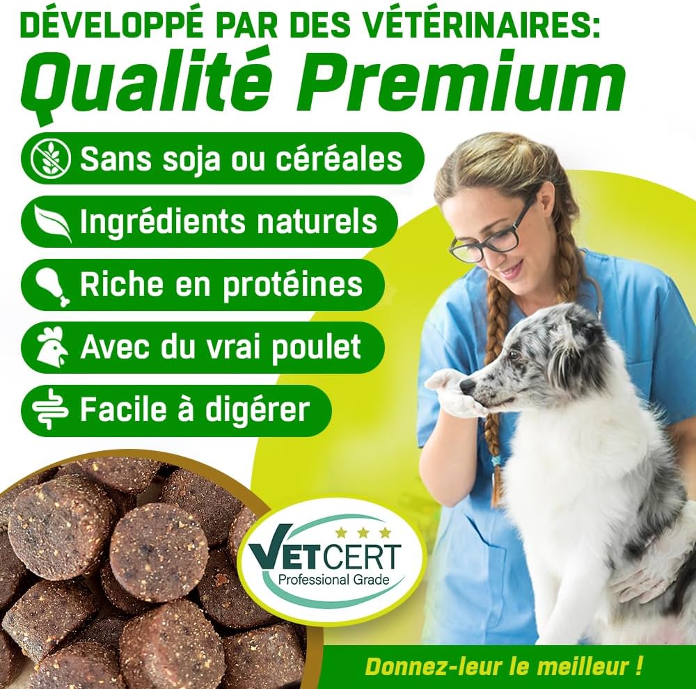 Hip Supplement + Joint Care Joint Care Senior Dog | 150 Chicken Flavour Bites | Glucosamine, Chondroitin, Green Mussel, Hemp Oil, MSM, Hyaluronic Acid, Manganese Vitamins - Image 9