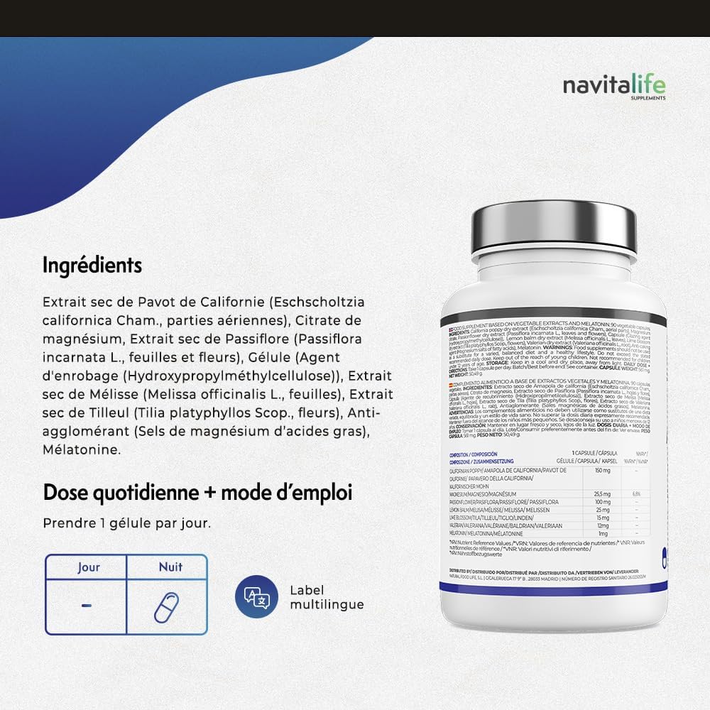 Melatonin 1.9 mg Pure with Magnesium, Passionflower and Lemon Balm | Sleep Aids for Deep Sleep | Highly Bioavailable Fast Acting Melatonin | 90 Vegetarian Capsules - Image 5