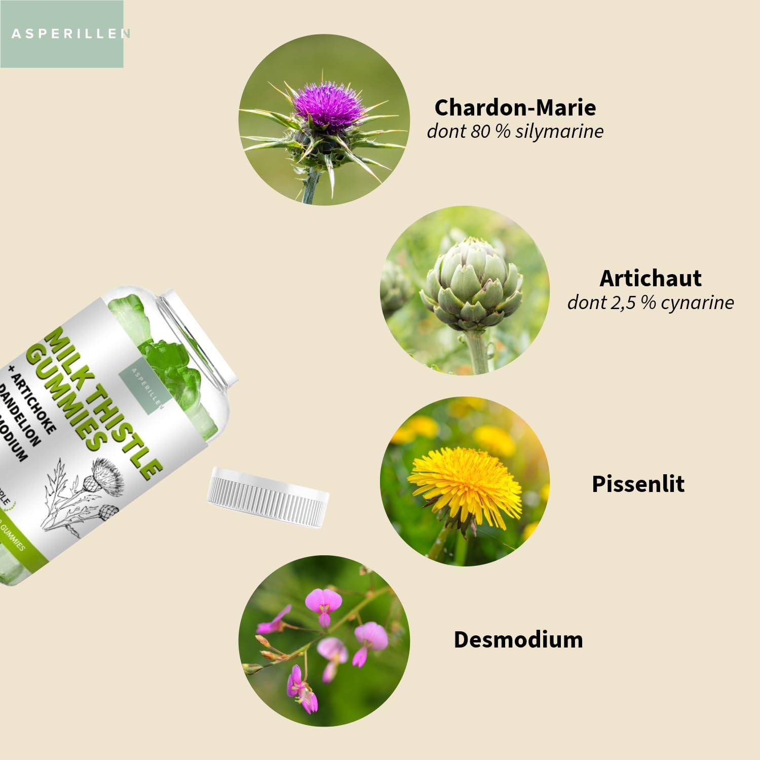 Detox Liver Gummies with Milk Thistle, Dandelion, Artichoke and Desmodium Apple Flavour - Detox, Digestion and Toxin Elimination - Highly Dosed with 80% Silymarin - Vegan, Gluten Free, 60 Units - Image 5