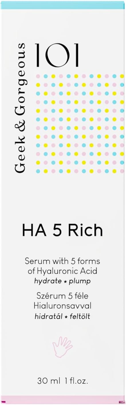 Geek & Gorgeous - HA 5 Rich Hyaluronic Serum – 5 Types of Hyaluronic Acid – Moisturizing & Firming – For Normal & Dry Skin – 30 ml Bottle - Image 7