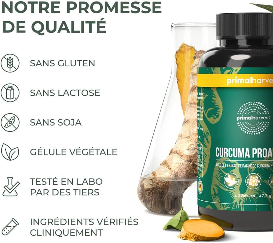 Primal Harvest® Turmeric Proactiv - 120 Turmeric Capsules - Turmeric Extract - Organic Turmeric Powder with BioPerine - Turmeric Capsules - 95% Curcumioids - Lab Tested - Image 8