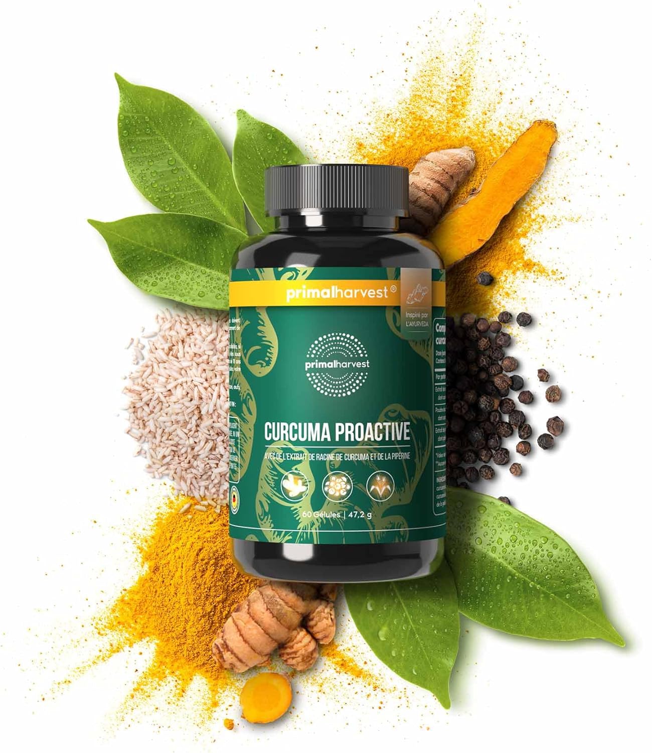 Primal Harvest® Turmeric Proactiv - 120 Turmeric Capsules - Turmeric Extract - Organic Turmeric Powder with BioPerine - Turmeric Capsules - 95% Curcumioids - Lab Tested - Image 9