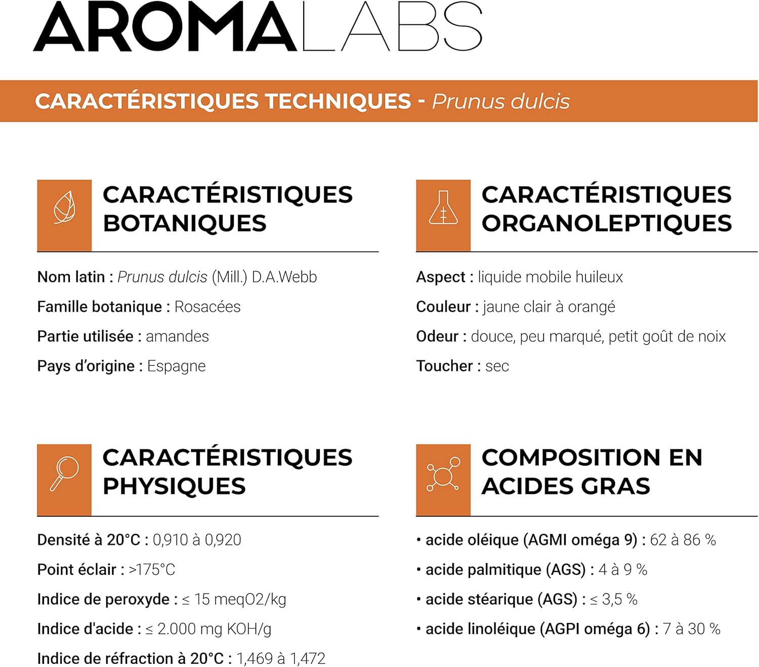 Organic Sweet Almond (Prunus dulcis) - 100 ml - Virgin and AB Certified Vegetable Oil - Aroma Labs - Made in France - Image 4