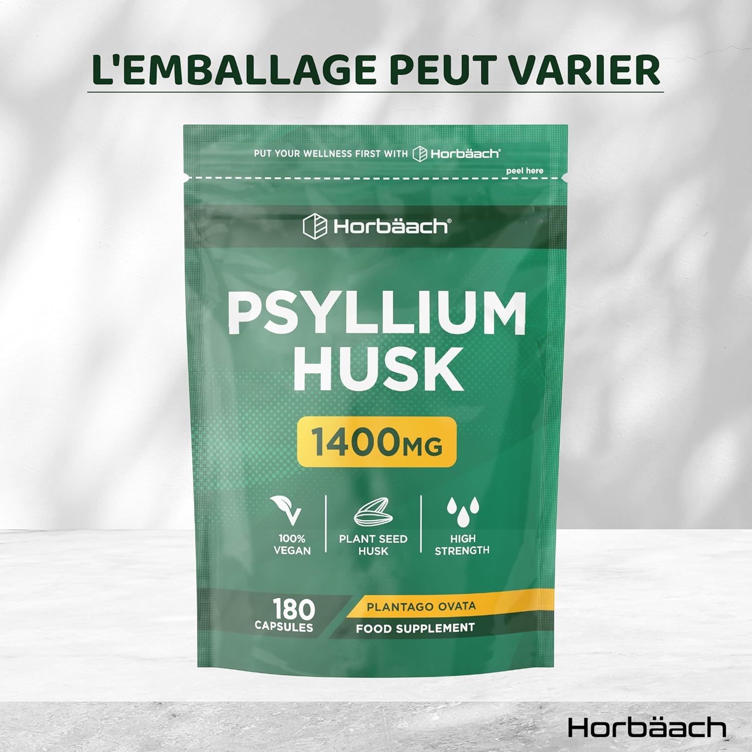 Psyllium Blond Capsules 1400 mg | 180 Vegan Capsules | Husk Fiber High Dosage | Natural Prebiotic | Horbaach - Image 8