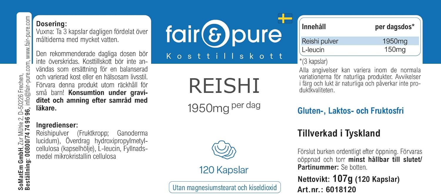 Fair & Pure® - Reishi capsules 1950 mg - 120 capsules - Ganoderma lucidum - vital fungus - highly dosed - vegan - Image 8