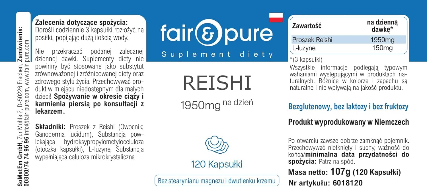 Fair & Pure® - Reishi capsules 1950 mg - 120 capsules - Ganoderma lucidum - vital fungus - highly dosed - vegan - Image 10