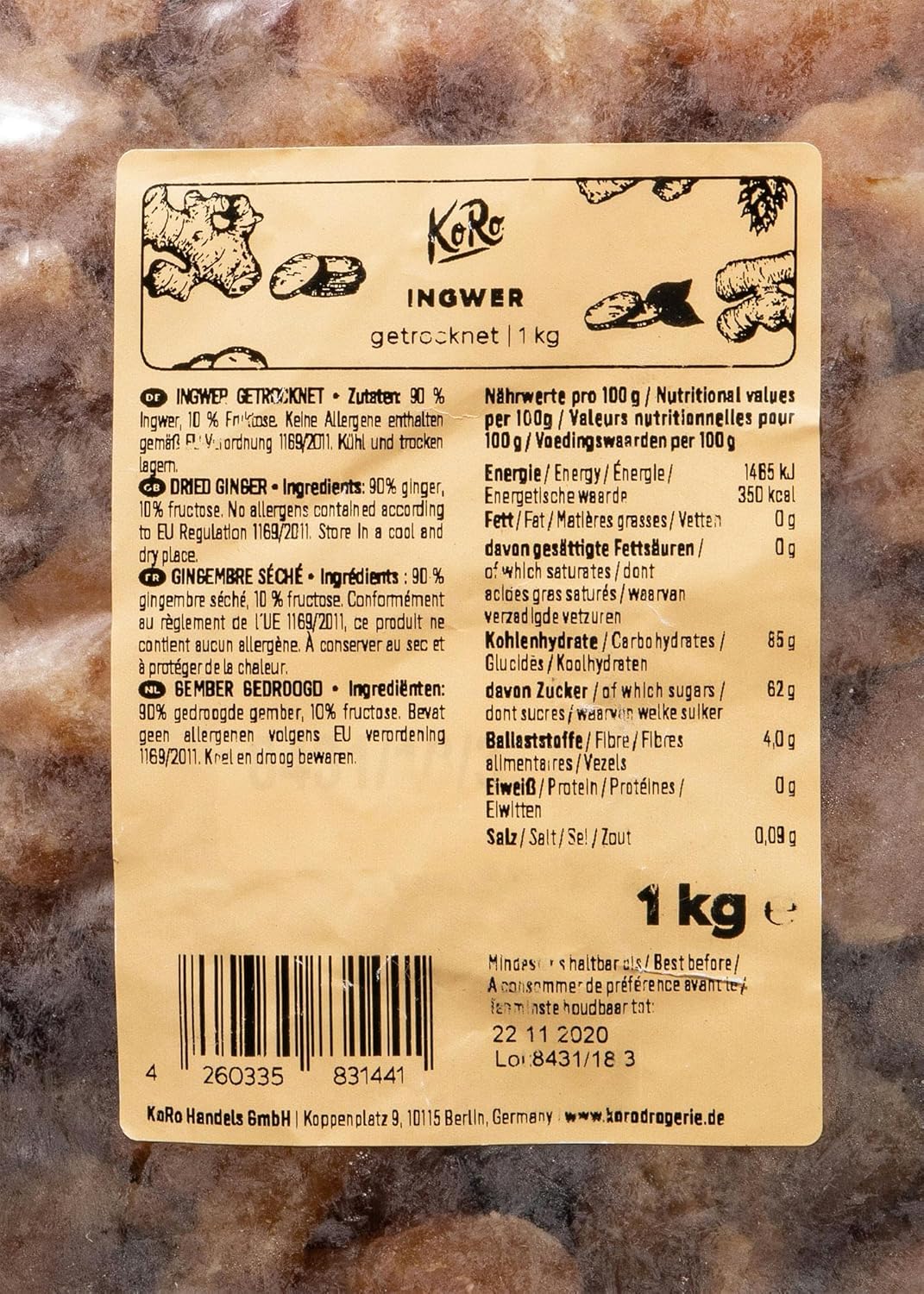 KoRo - Dried Ginger | 1 kg - Sulfur Free Dried Fruit, Economical Packaging - Image 5