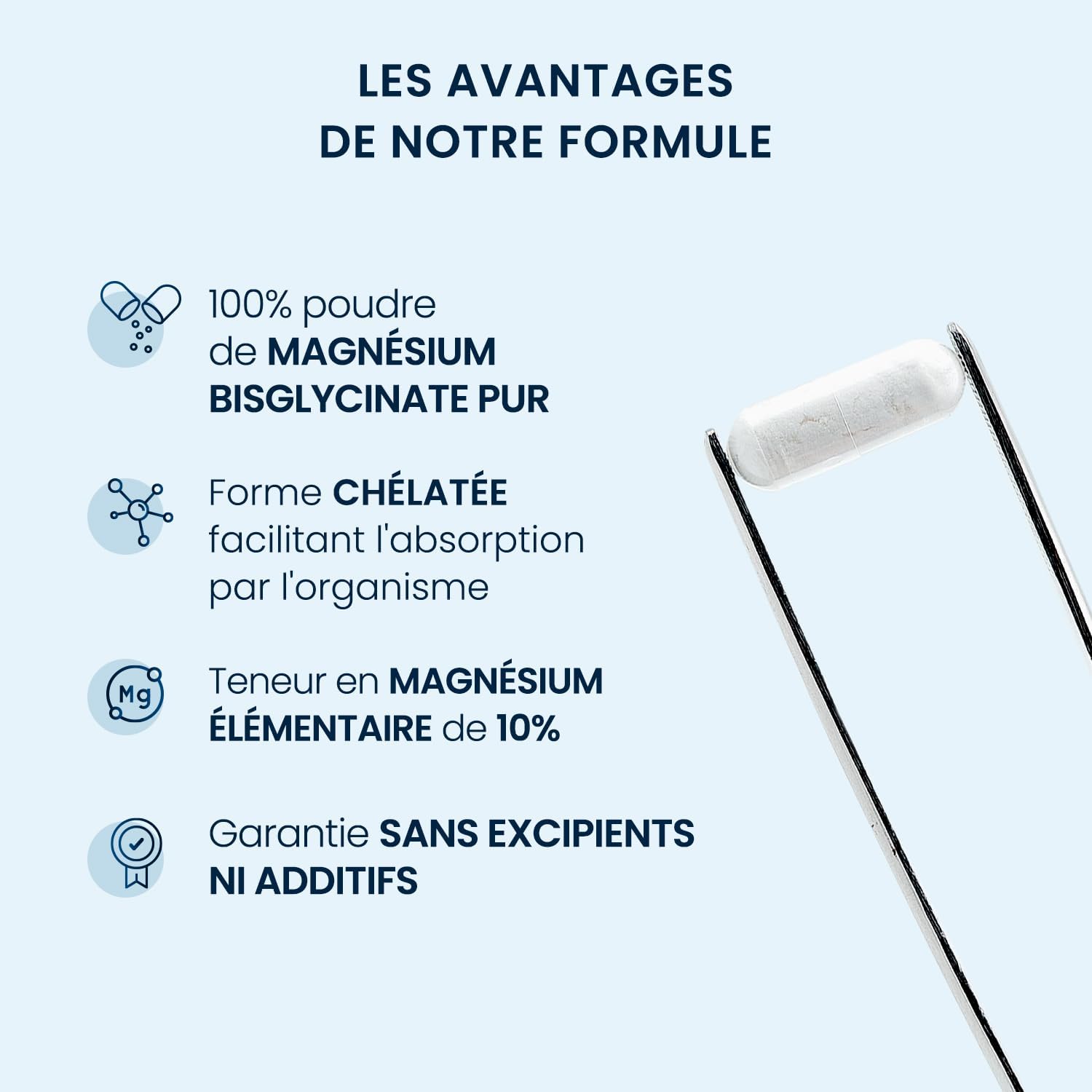 Magnesium Bisglycinate Chelate 100% Pure - 60 Capsules - Energy & Nervous System Support - TRAACS Albion Minerals Label - High Absorption - Additive Free Formula - Dynveo - Image 6