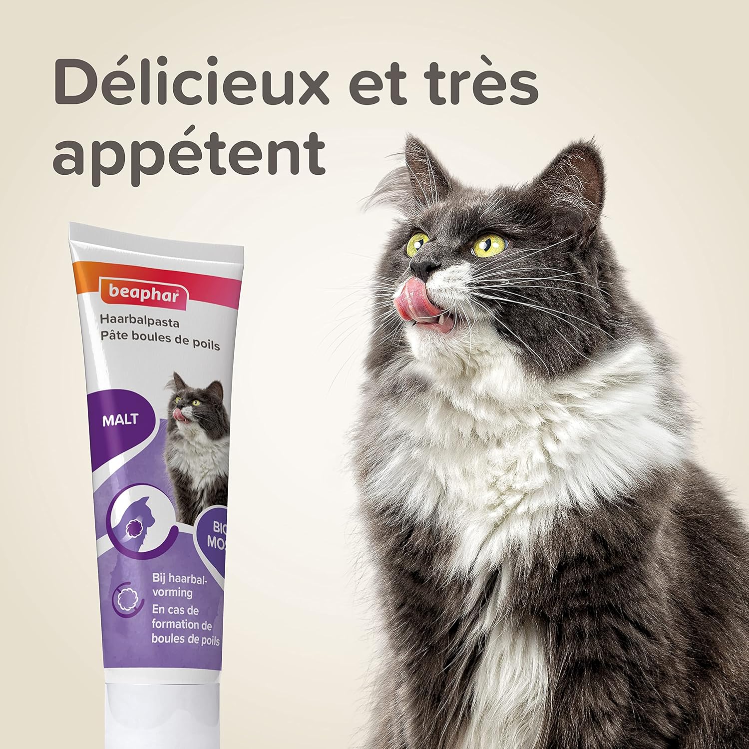BEAPHAR – Anti-Malt Hairball Paste for Cats – Complementary Food – Promotes the Natural Removal of Hairballs – Better Intestinal Health – Malt & Bio-MOS – Tube 250 g - Image 6