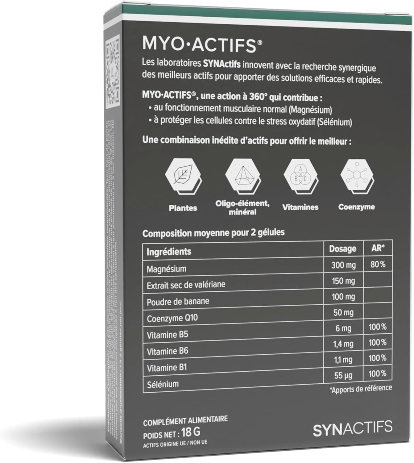 ARAGAN - Synactives Pack of 2 Myoactives - Dietary Supplement for Muscle Relaxation - Marine Magnesium, Coenzyme Q10, Valerian, Vitamins - 60 capsules - 1 month taken - Made in France - Image 3