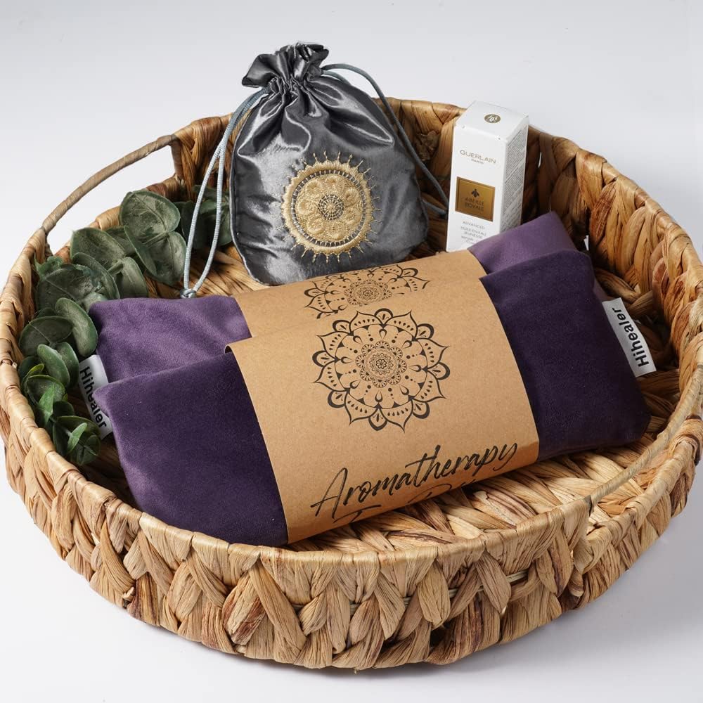 Hihealer Eye Mask with Weight and Lavender, Yoga Meditation Accessory for Sleep, Relaxation and Personal Care, Ideal Christmas Gift for Women and Moms (2, White & Purple) - Image 9