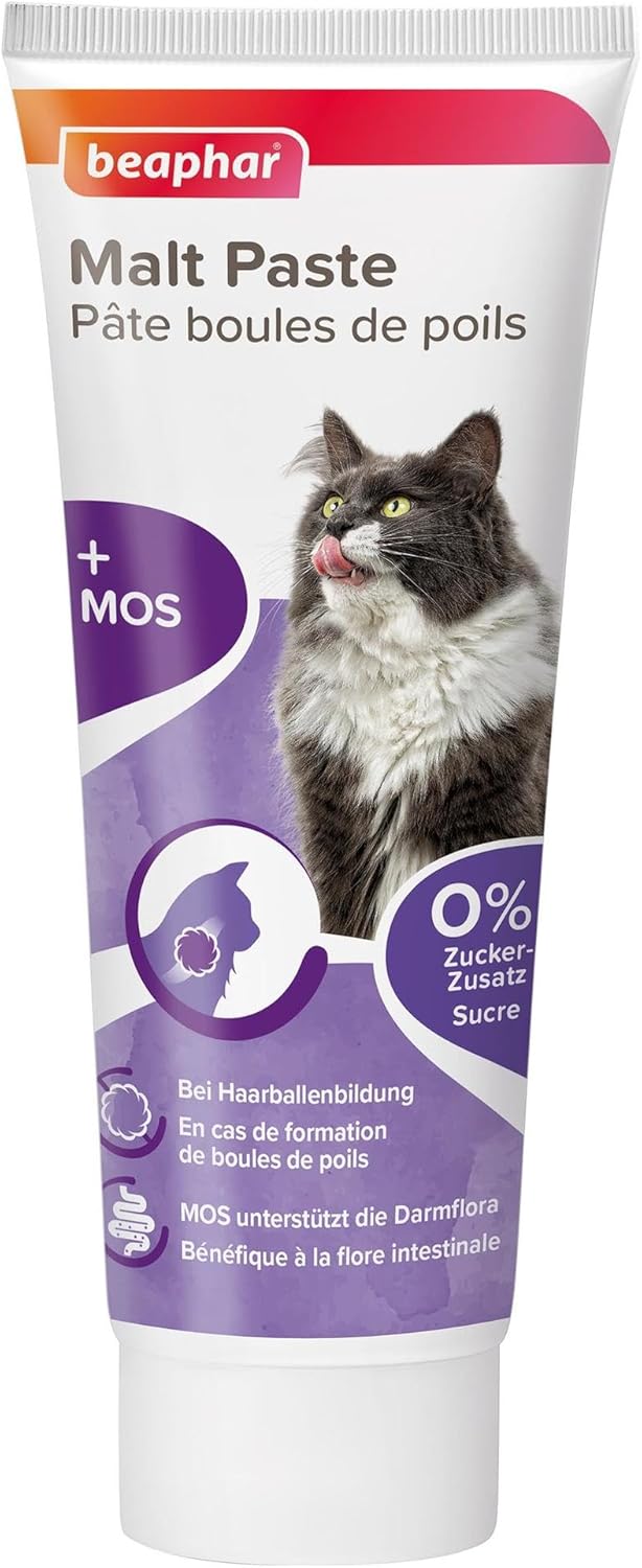 BEAPHAR – Anti-Malt Hairball Paste for Cats – Complementary Food – Promotes the Natural Removal of Hairballs – Better Intestinal Health – Malt & Bio-MOS – Tube 250 g - Image 2