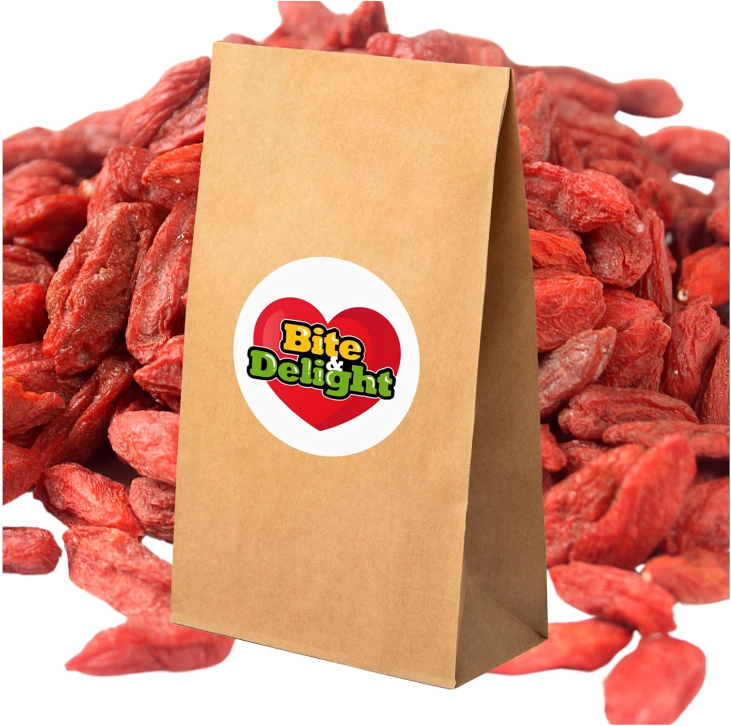 Bite & Delight 1kg Dried Goji Berries Lycium Barbarum – Natural Superfood Rich in Vitamins & Minerals – Healthy Snack Ideal for Muesli, Yogurt & Desserts - Image 2
