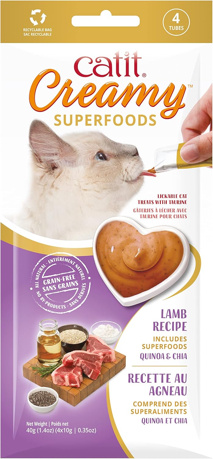 Catit Creamy Superfood Lick Paste for Cats with Lamb and Superfoods, Quinoa and Chia - Image 2