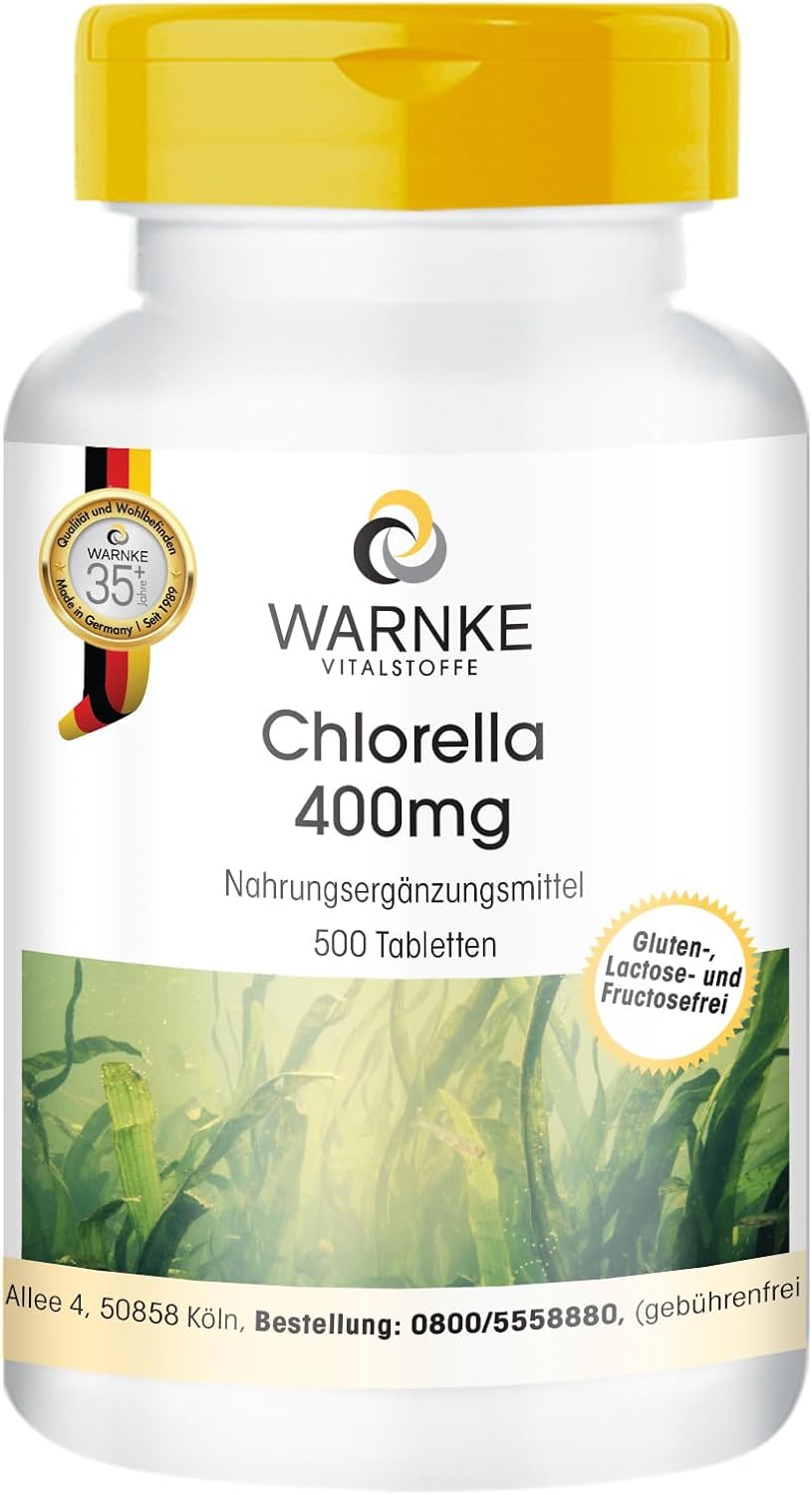 Chlorella 400 mg - 500 tablets - Vegetarian - Chlorella pyrenoidosa - Rich in chlorophyll and vitamin B12 | Warnke Vitalstoffe - Image 2