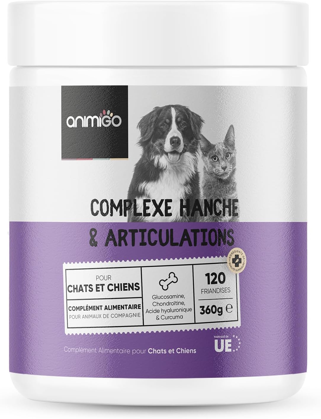 Dog Joint 120 Treats for Dogs and Cats with Glucosamine Chondroitin MSM Hyaluronic Acid and Turmeric Hip and Joint Complex, All Sizes and Breeds, Bone Shape - Image 2