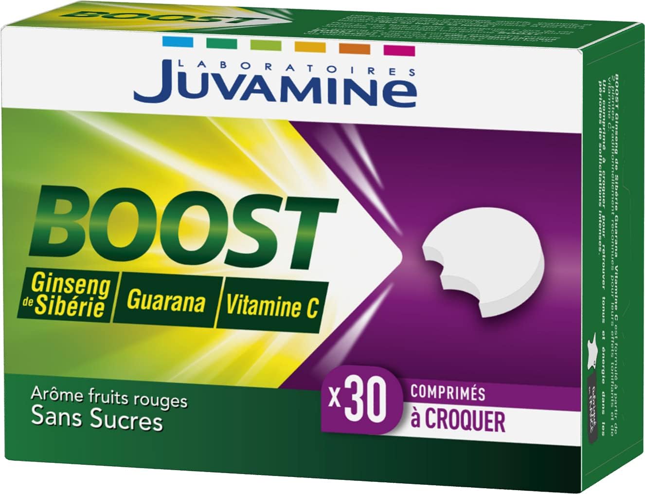 JUVAMINE - BOOST Vitamin C Ginseng & Guarana - 30 Chewable Tablets To Reduce Fatigue,Stress - Image 2