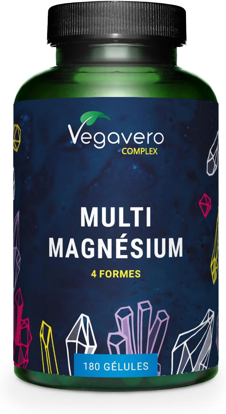 Magnesium Complex 375 mg | 180 Capsules | 4 FORMS - Bisglycinate, Malate, Citrate and Taurate | With Vitamin B2 & B6 | Superior Absorption | No Additives & Vegan | Vegavero® - Image 2