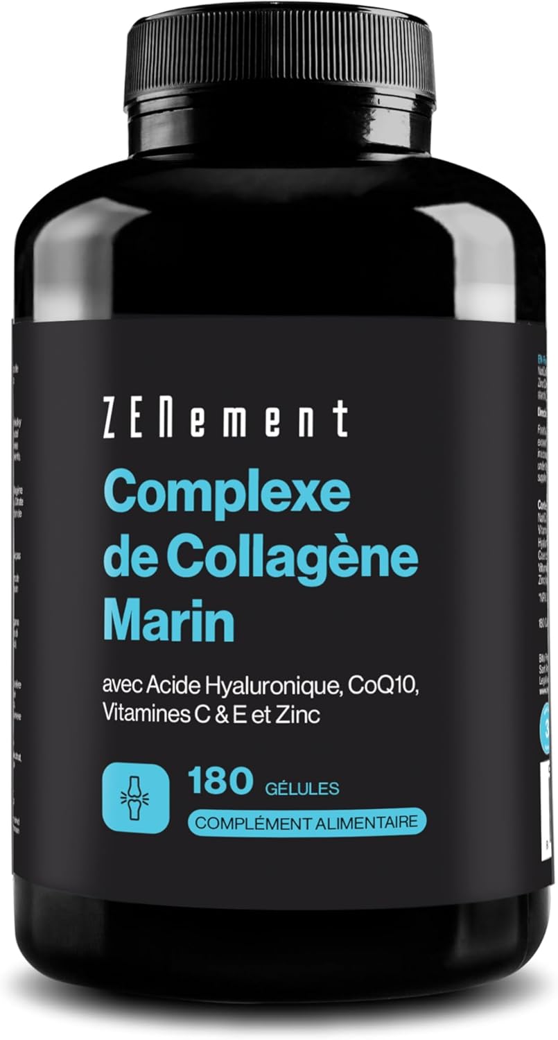 Marine Collagen Complex, with Hyaluronic Acid, CoQ10, Vitamins C & E and Zinc, 180 Capsules | Joint Supplement, Skin & Bone | Preservative Free | Zenement - Image 2