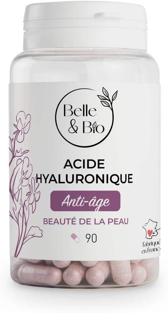 Mature Skin & Hydration - Hyaluronic Acid - Combined with Collagen + Vitamin C + Vitamin E - 90 Capsules - 3 Months - Belle & Organic Food Supplement - Made in France - Image 2