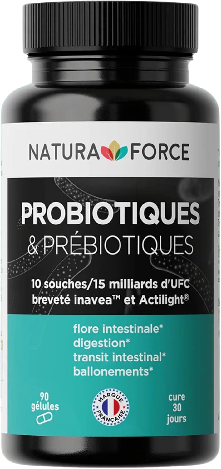 NATURA FORCE - Probiotics - Prebiotics - Improves the Intestinal Flora - Made in France - 90 capsules - Image 2