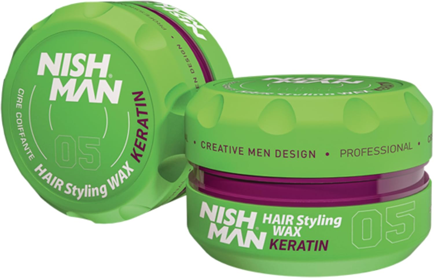 NISHMAN Men's Styling Wax 05 - Keratin 150g - Wood Fruit Fragrance - Natural Shine Finish - Strong Hold - Aqua Wax Hair Gel - Long Lasting Control and Definition - Image 2