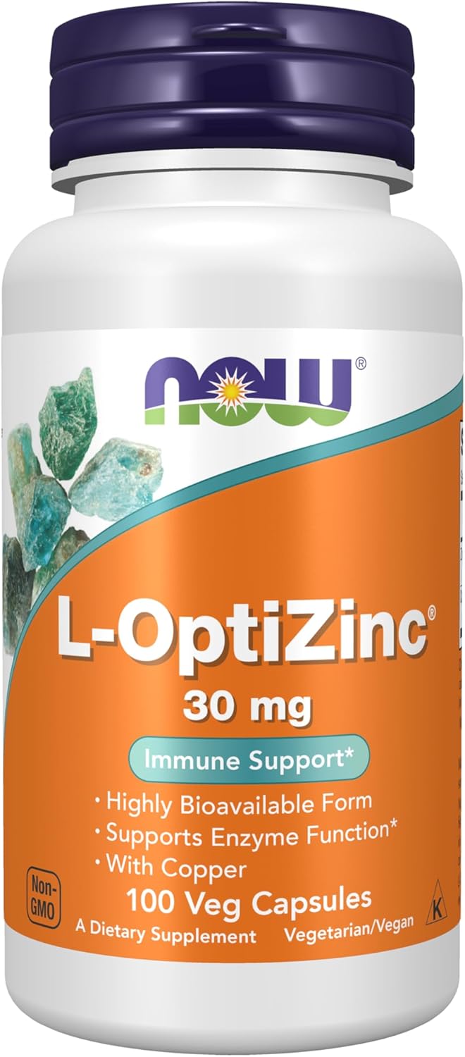 NOW Foods L-OptiZinc, 320mg - 100 vcaps - Image 2