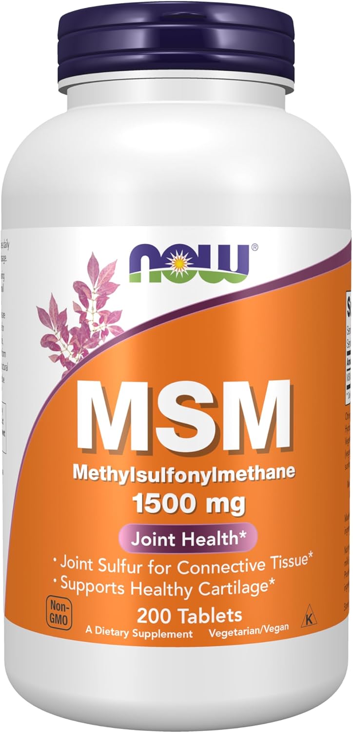NOW Foods MSM Methylsulphonylmethane, 1500mg - 200 tabs - Image 2