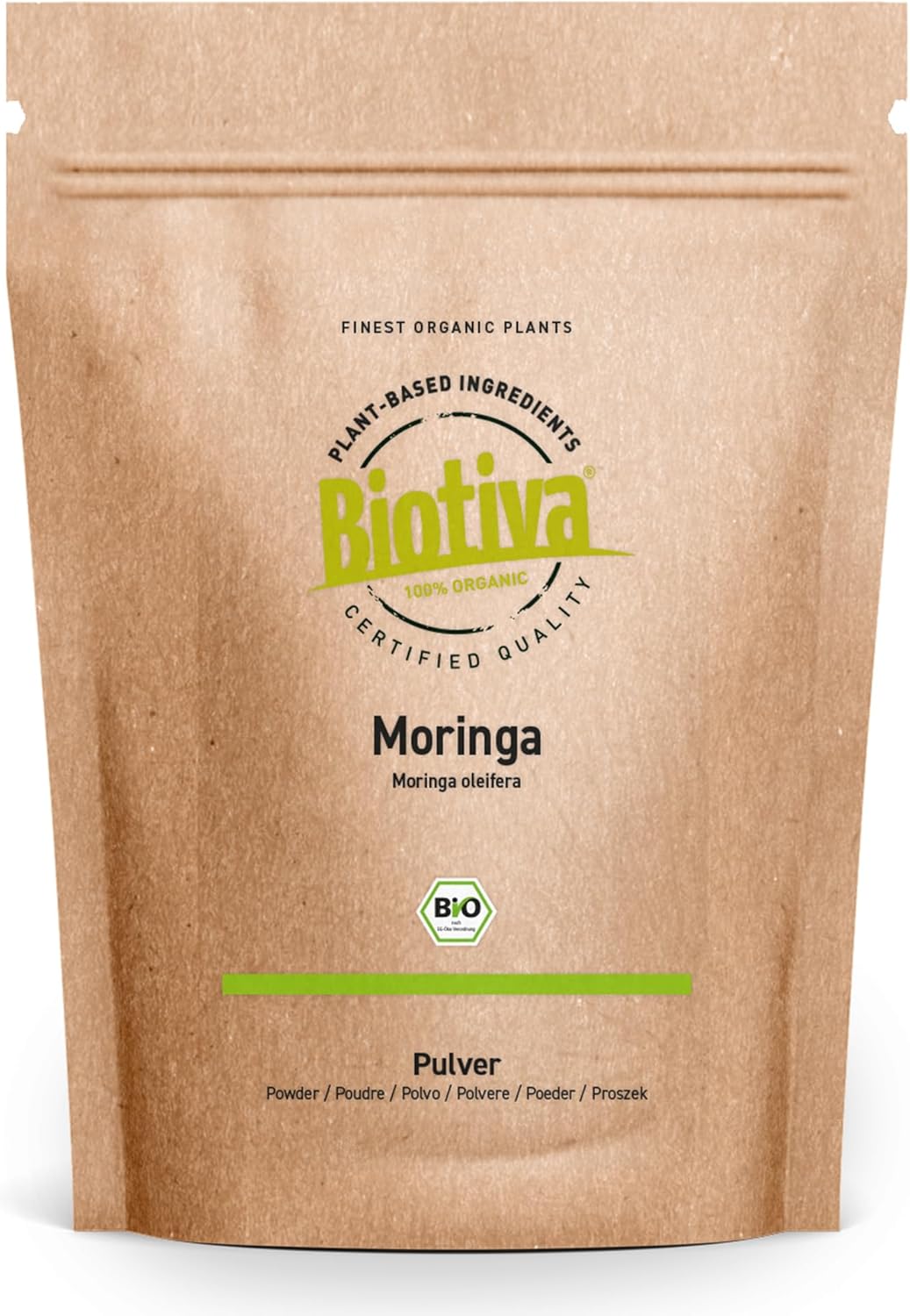 Organic Moringa Powder 250 g - Horseradish Tree - Moringa oleifera - Vegan - Packaged and controlled in Germany - Biotiva - Image 2