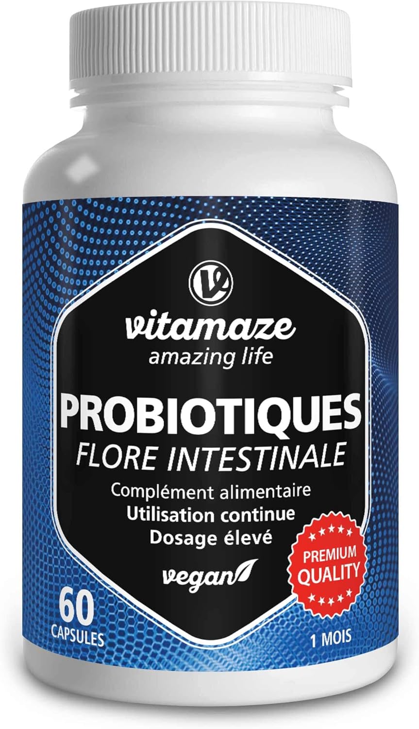 Probiotic Intestinal Flora - 12 Cultures of Bacteria for Gut Microbiota with Inulin, Lactobacillus & Bifidobacterium - 16.2 Billion CFU - 60 Vegan Capsules for 1 Month - German Quality - Image 2