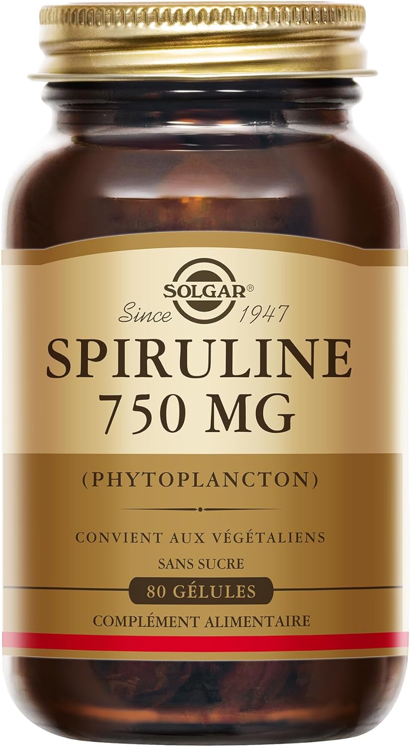 Solgar Spirulina - Tone and Vitality - High Quality - Natural Defences - Vegan - Rich in Protein - Food Supplement - Bottle of 80 Capsules - Image 2