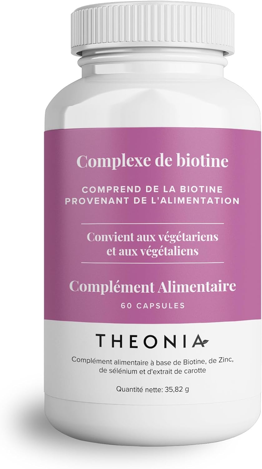 Theonia Biotin Complex Supplement - With Biotin, Selenium & Zinc - Supports Hair, Nails & Skin - Vegan, Non-GMO - 60 Capsules - Image 2