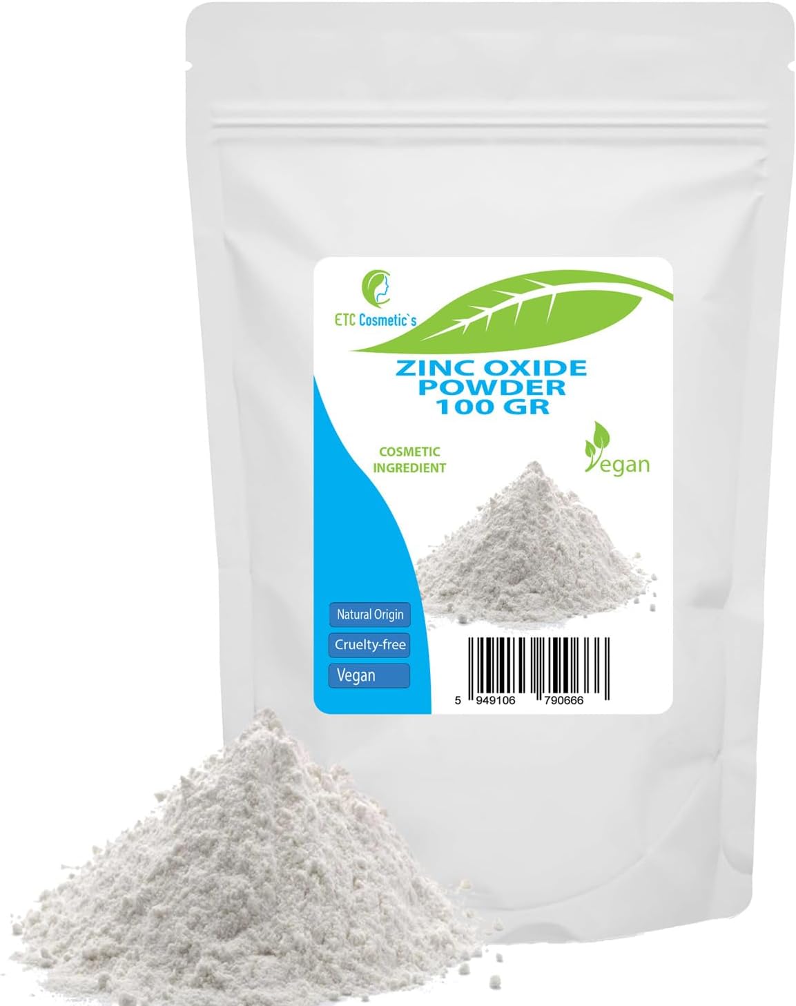 Zinc Oxide Powder 100g Cosmetic Ingredient High Purity Material Non Nano - Image 2