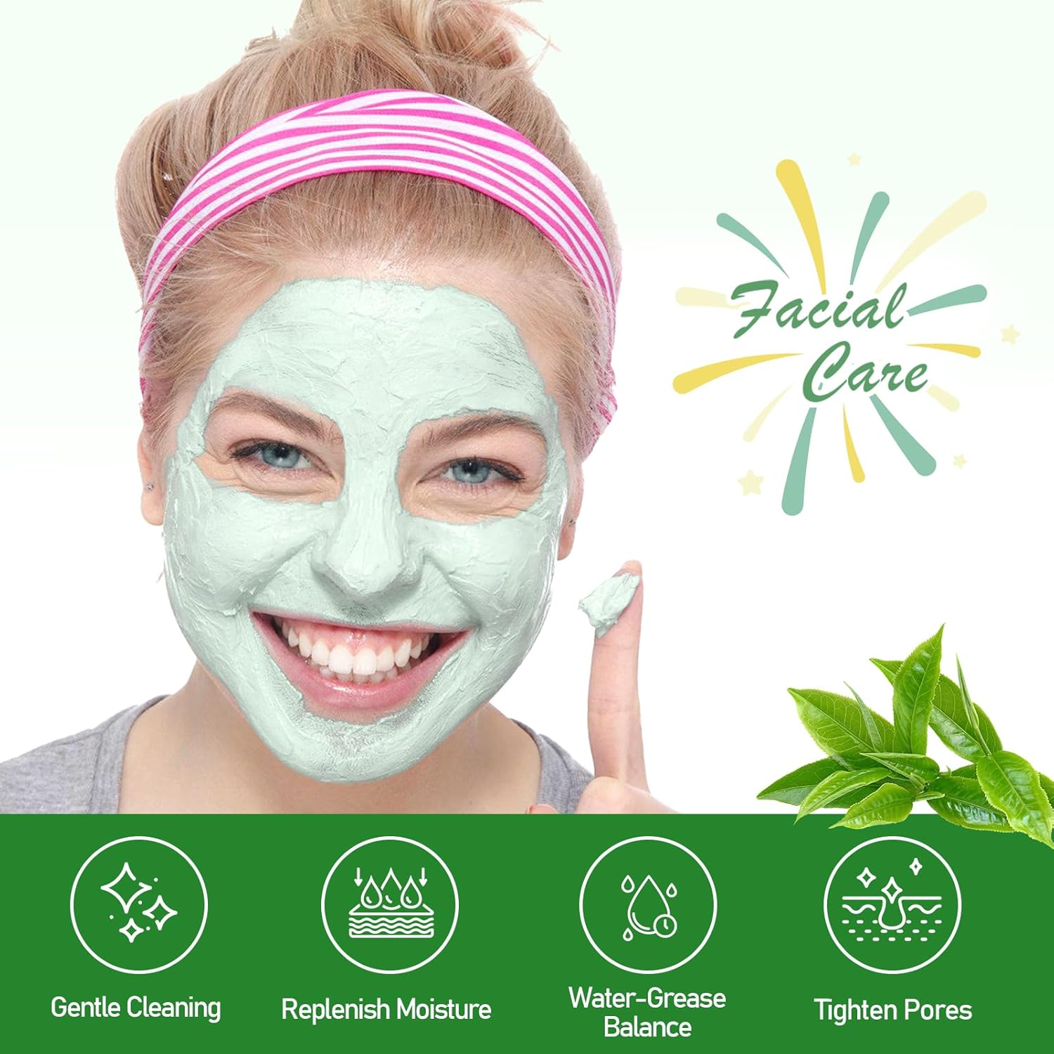 2 Pieces Green Tea Mask Stick Black Dot Mask for Deep Cleansing, Oil Control, Eliminating Blackhead Mask - Pure Green Tea Extract, Soothing Moisturizer, Green Mask Stick Portable Easy - Image 4
