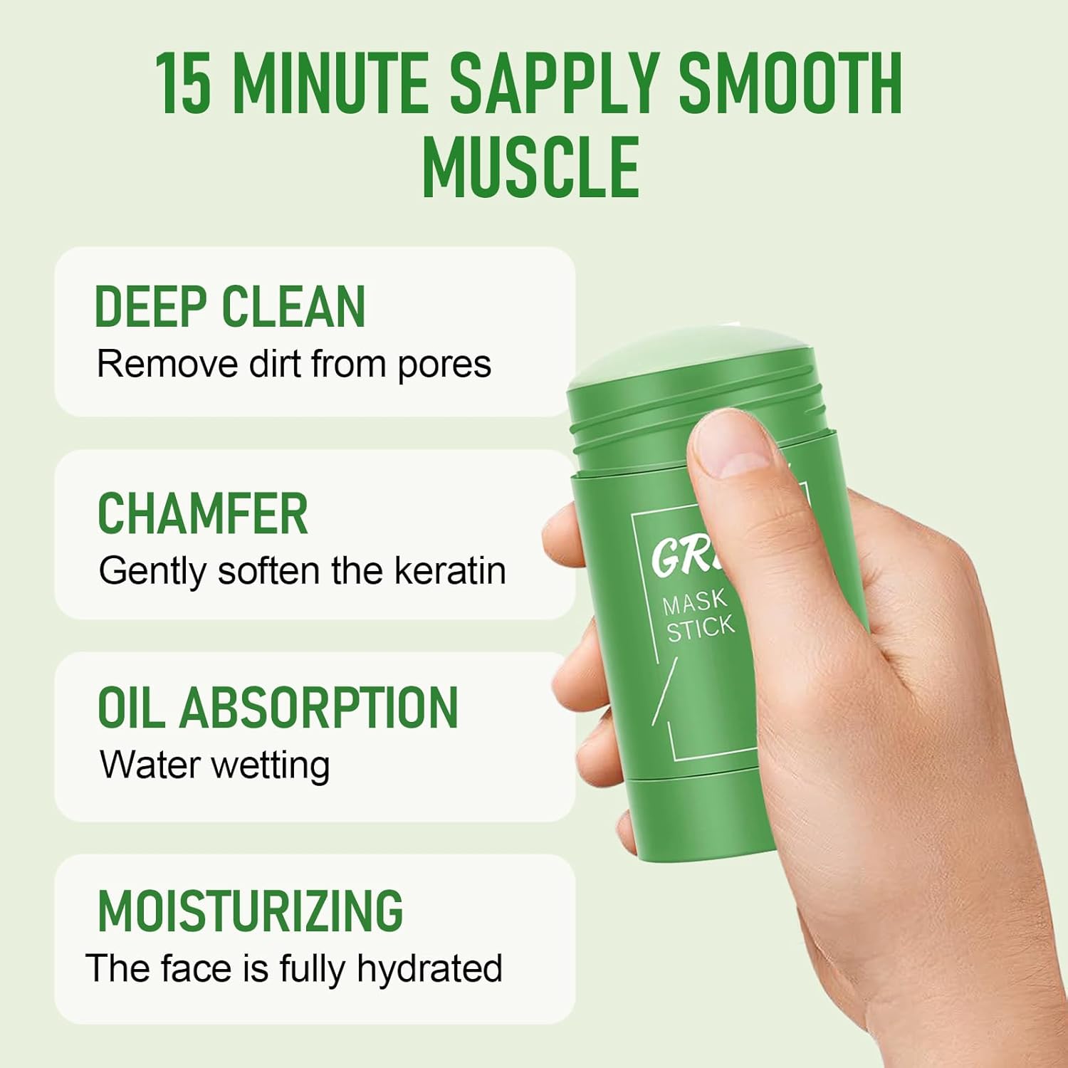 2 Pieces Green Tea Mask Stick Black Dot Mask for Deep Cleansing, Oil Control, Eliminating Blackhead Mask - Pure Green Tea Extract, Soothing Moisturizer, Green Mask Stick Portable Easy - Image 6