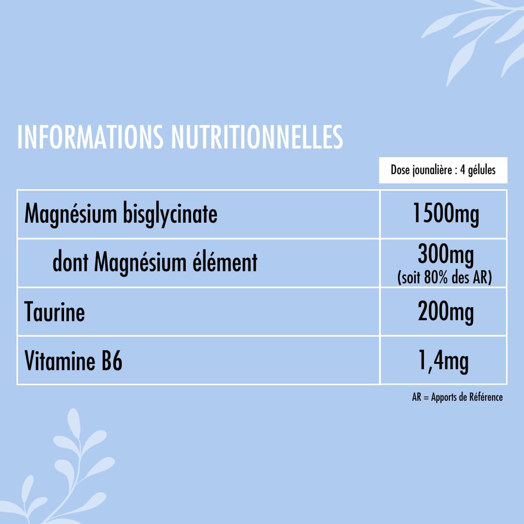 Magnesium Bisglycinate 1500 mg - Vitamin B6 & Taurine - Stress, Fatigue & Sleep - High Absorption & High Concentration - 120 Capsules - Made in France - Nutrivie - Image 7