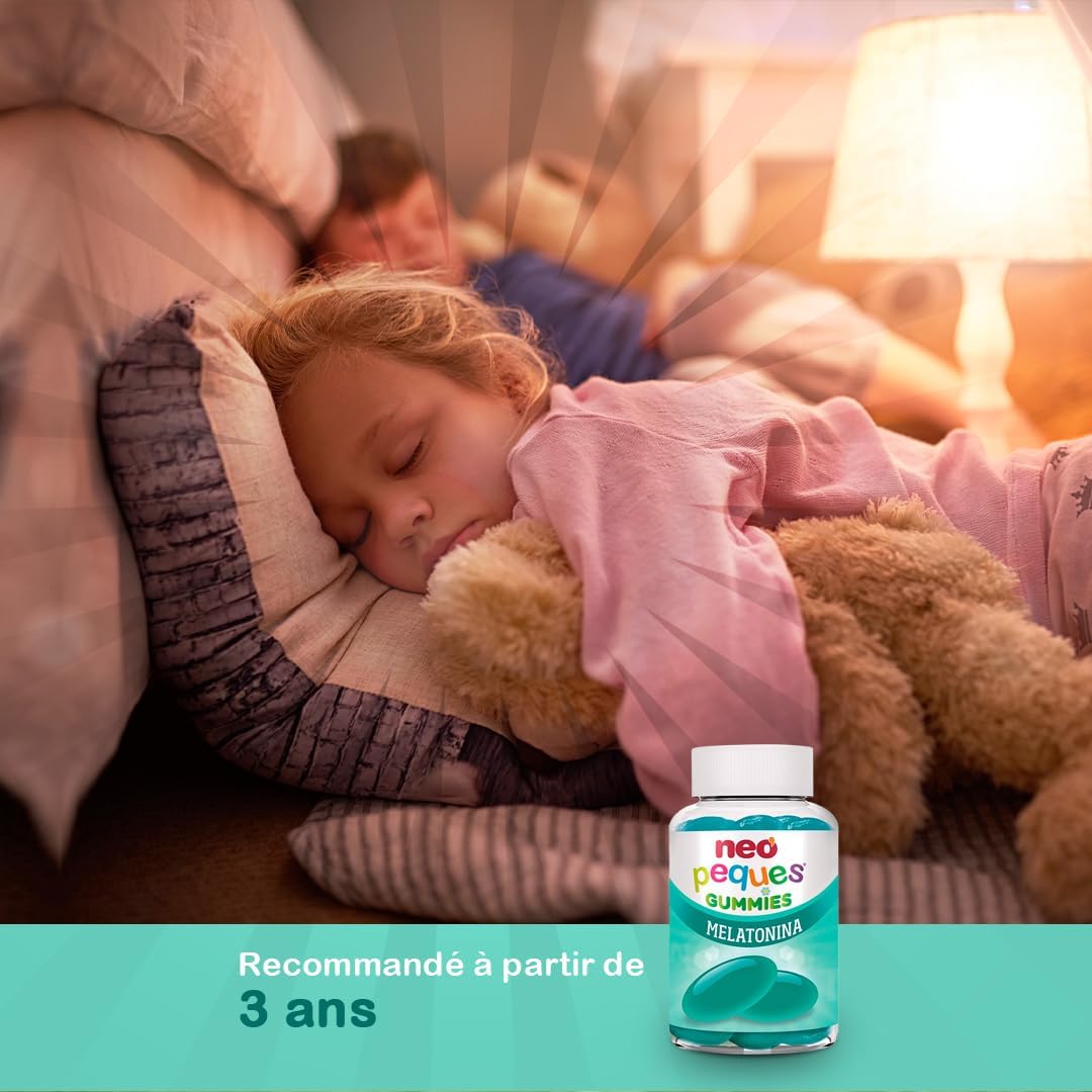Neo Peques - Melatonin Erasers for Children from 3 Years and Up - 30 Sachets (1 Month) - 100% Natural Ingredients - The Gum Contains Melatonin to Improve Sleep - Blackberry Taste - Image 7