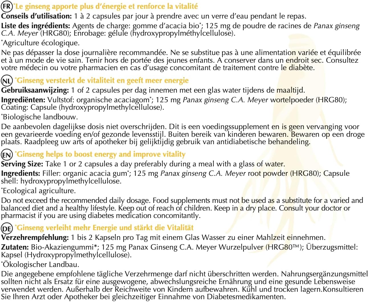 PACK 3 x Natural Ginseng for Men Erection 90 Capsules - 3 Months | Panax Red Korean Ginseng Supplement Belgium Grown Extra Strong in Powerful Ginsenosides | Optim Ginseng - Image 3