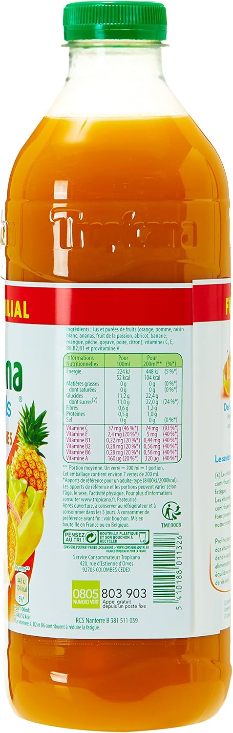 Tropicana Multivitamins, cocktail of 12 fruits without added sugars - The bottle 1.5L - Image 4