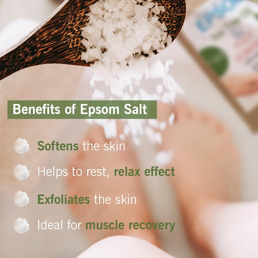 Bath Salts, Epsom Magnesium Salt and Ultra Purifying Essential Oils, Salt Feet, Repair Damaged Nails, Athlete's Foot Relief, Scrub, 500g - Image 4