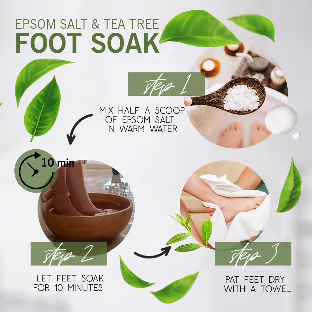 Bath Salts, Epsom Magnesium Salt and Ultra Purifying Essential Oils, Salt Feet, Repair Damaged Nails, Athlete's Foot Relief, Scrub, 500g - Image 5