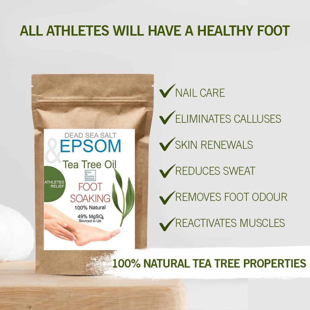 Bath Salts, Epsom Magnesium Salt and Ultra Purifying Essential Oils, Salt Feet, Repair Damaged Nails, Athlete's Foot Relief, Scrub, 500g - Image 7