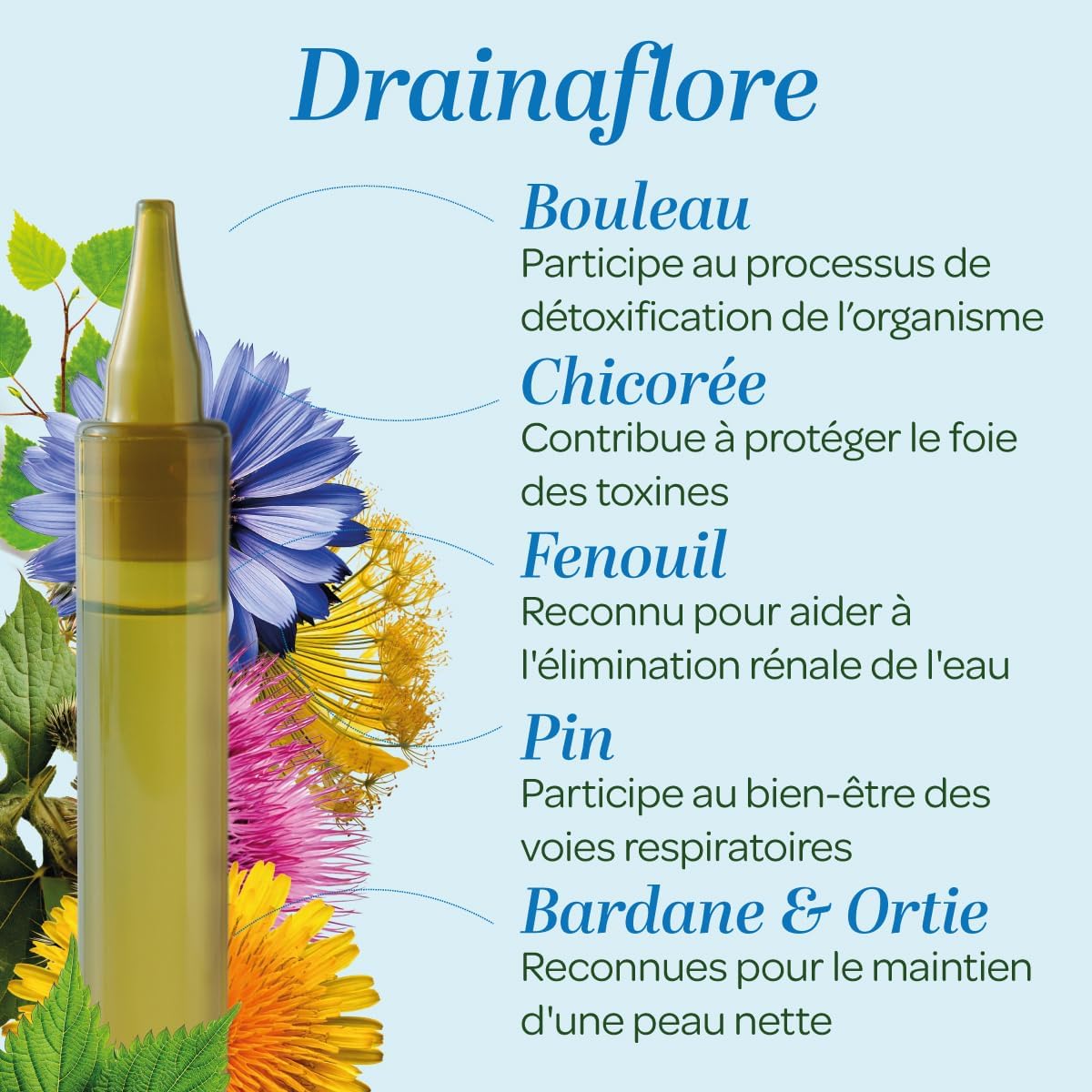 SUPERDIET - DRAINAFLORE ORGANIC - Complete detoxification program for the 5 emunctories - Made in France -Portable format-20 Unidoses of 15 ml - Image 3