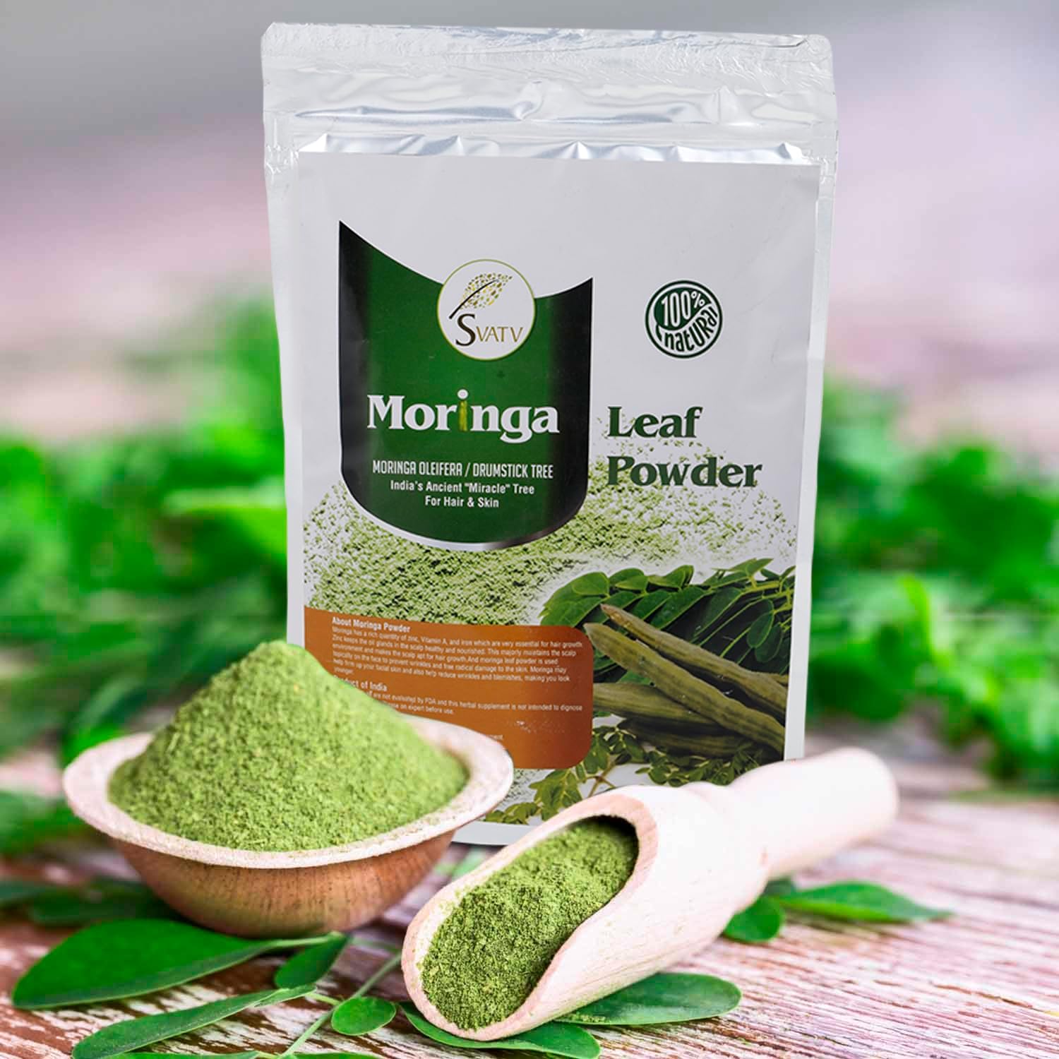 SVATV Natural Moringa Powder | Moringa Oleifera Leaf Powder | Rich In Antioxidants | For Moringa Tea, Moringa Powder For Hair - 227g - Image 5