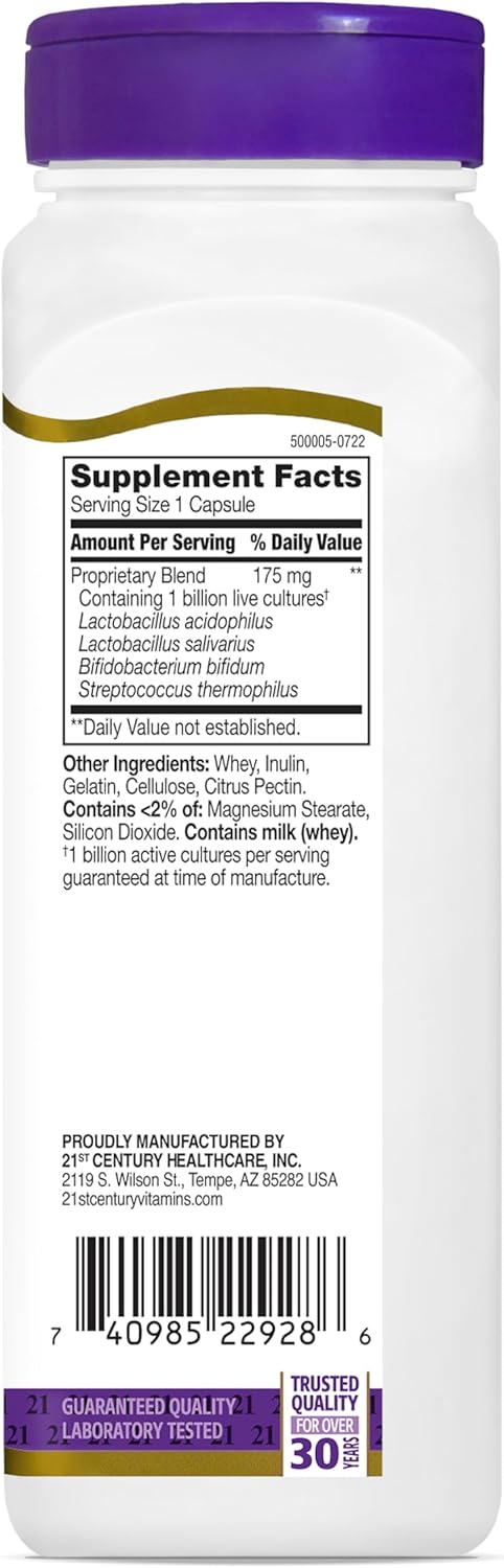 21st Century Health Care, Lactobacillus Acidophilus Probiotic Mix - x150caps - Image 11