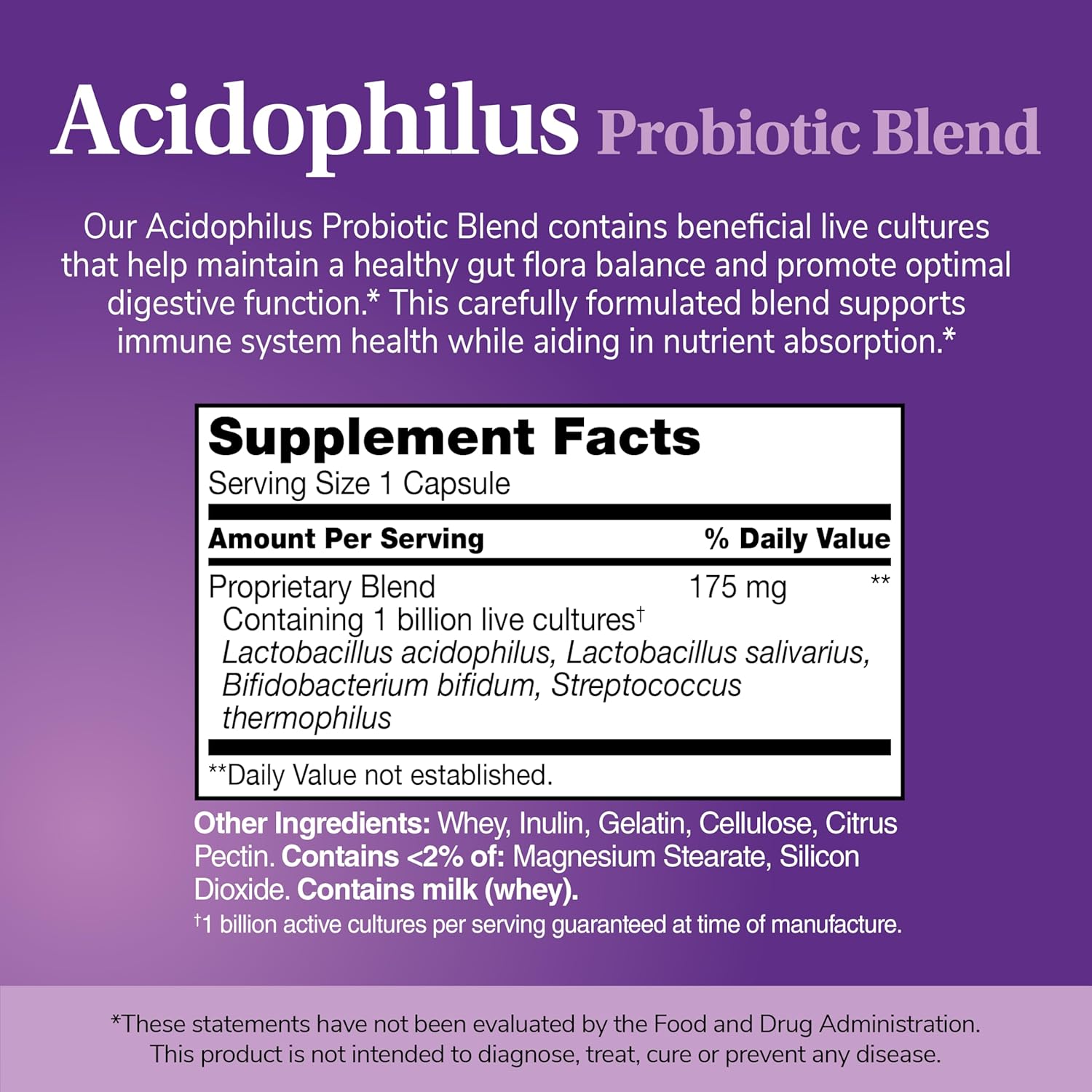 21st Century Health Care, Lactobacillus Acidophilus Probiotic Mix - x150caps - Image 12