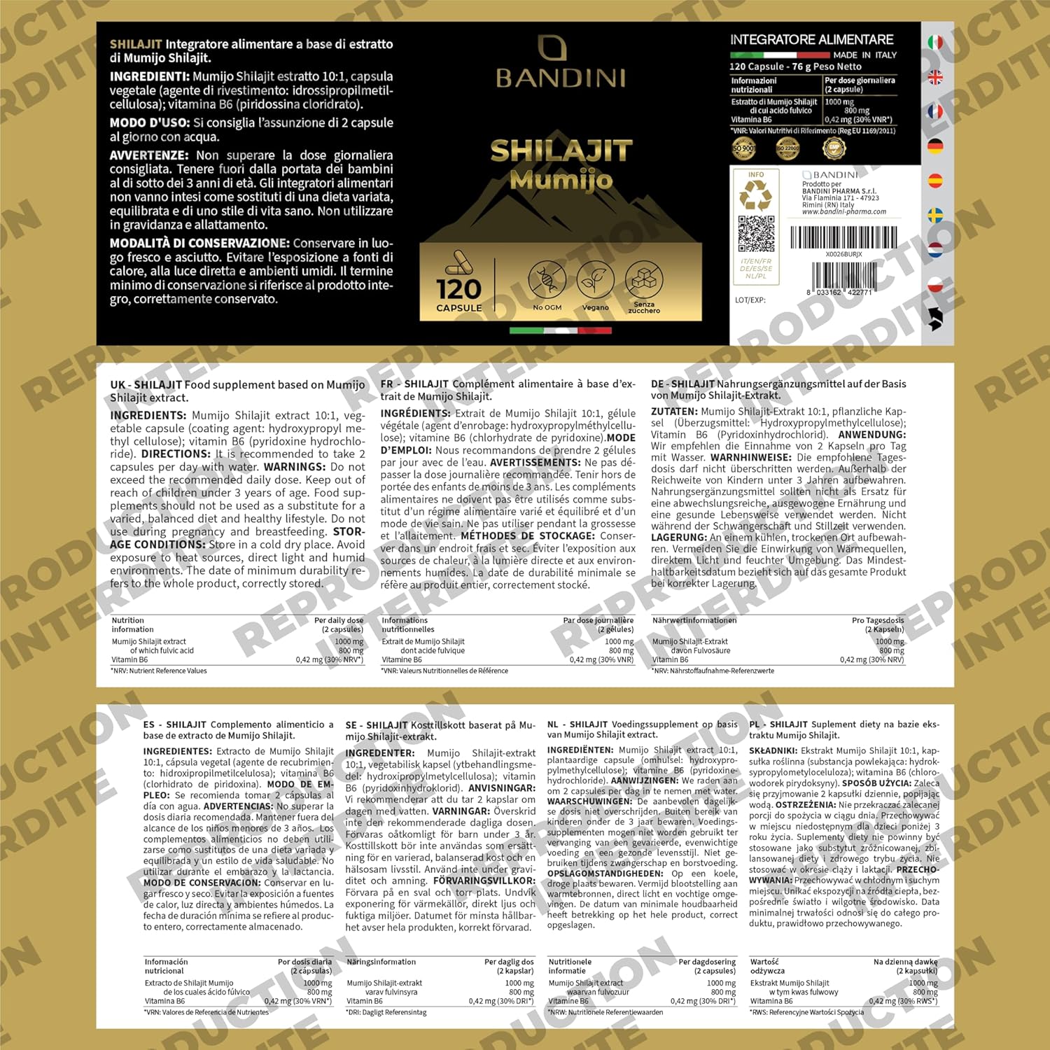 Bandini Mumijo Shilajit Pure 40.000mg 120 capsules High Dosed, the original from the Himalayas, with 80% fulvic acid and vitamin B6, rich in 85 minerals and trace elements, vegan, No Additives - Image 8