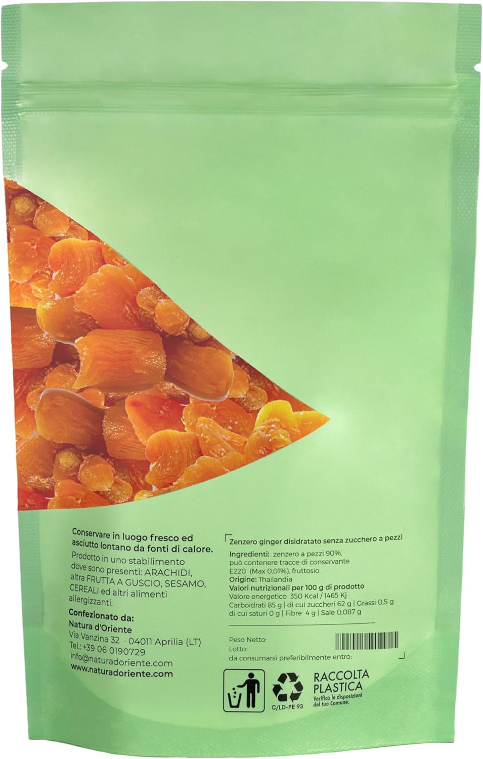 Natura d'Oriente Natural Ginger Dehydrated Sugar Free in Pieces 250g - Image 4