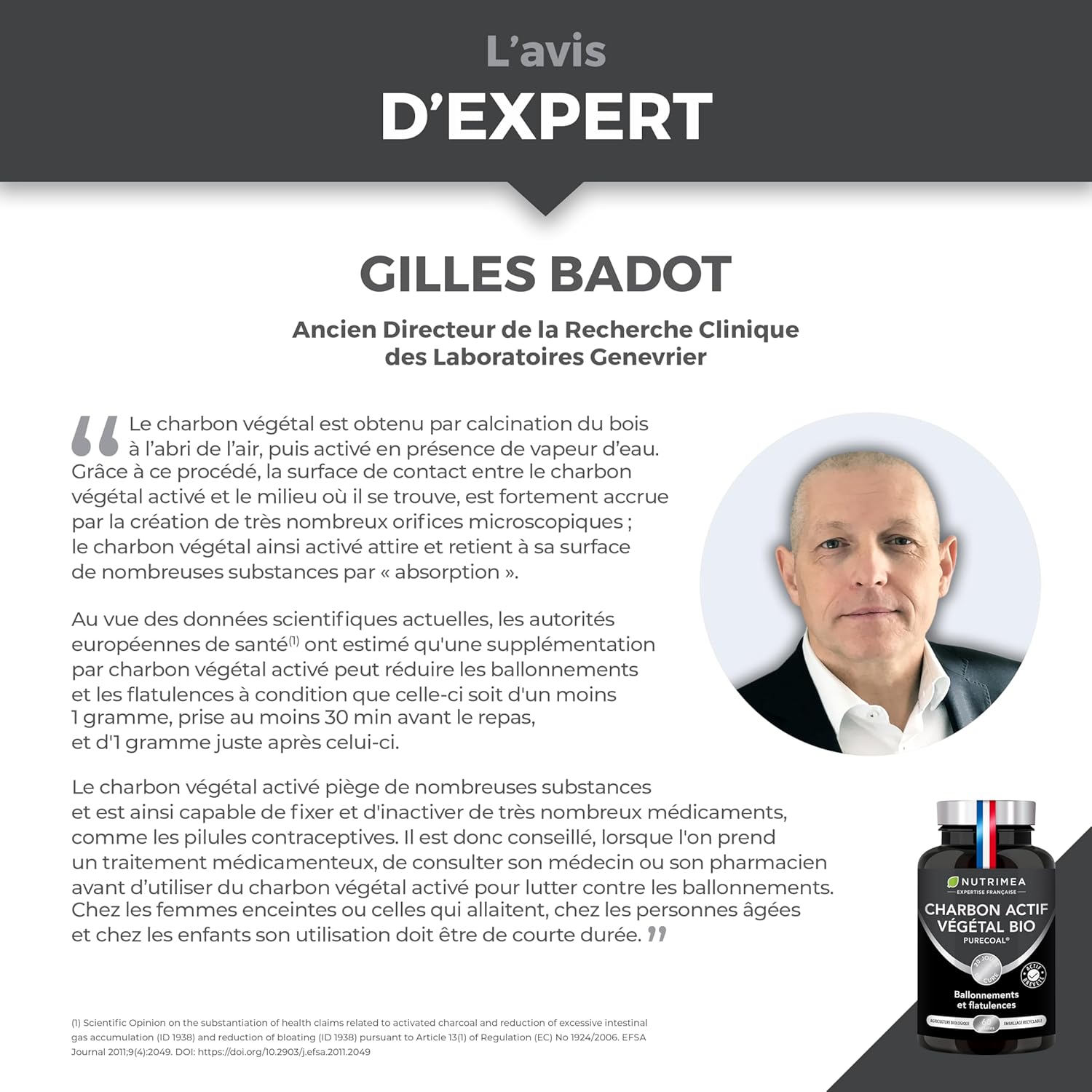 Organic Activated Carbon - Vegetable Charcoal 2000 mg - PURECOAL Patented - Made from French Chestnut Wood - Against Bloating, Flatulence, Swollen Belly - 60 Vegan Capsules - Nutrimea - Image 7